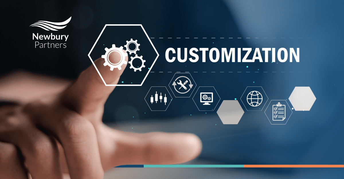 Hand touching customization interface illustrating advanced Bullhorn configurations for staffing firm performance optimization